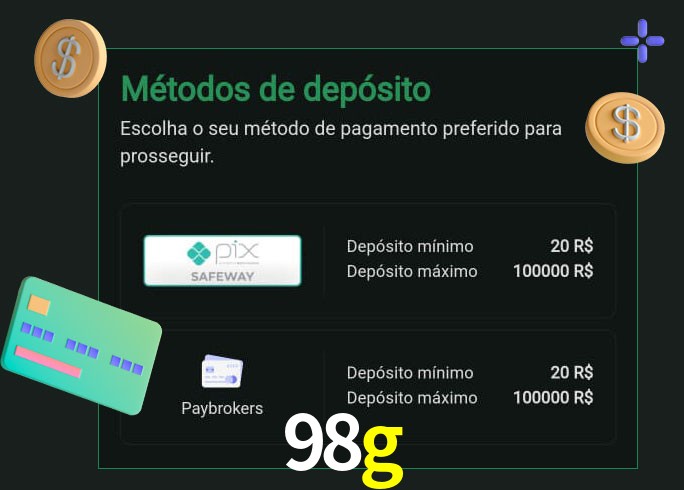 O cassino 98g oferece uma grande variedade de métodos de pagamento