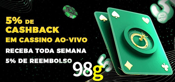 Promoções do cassino ao Vivo 98g